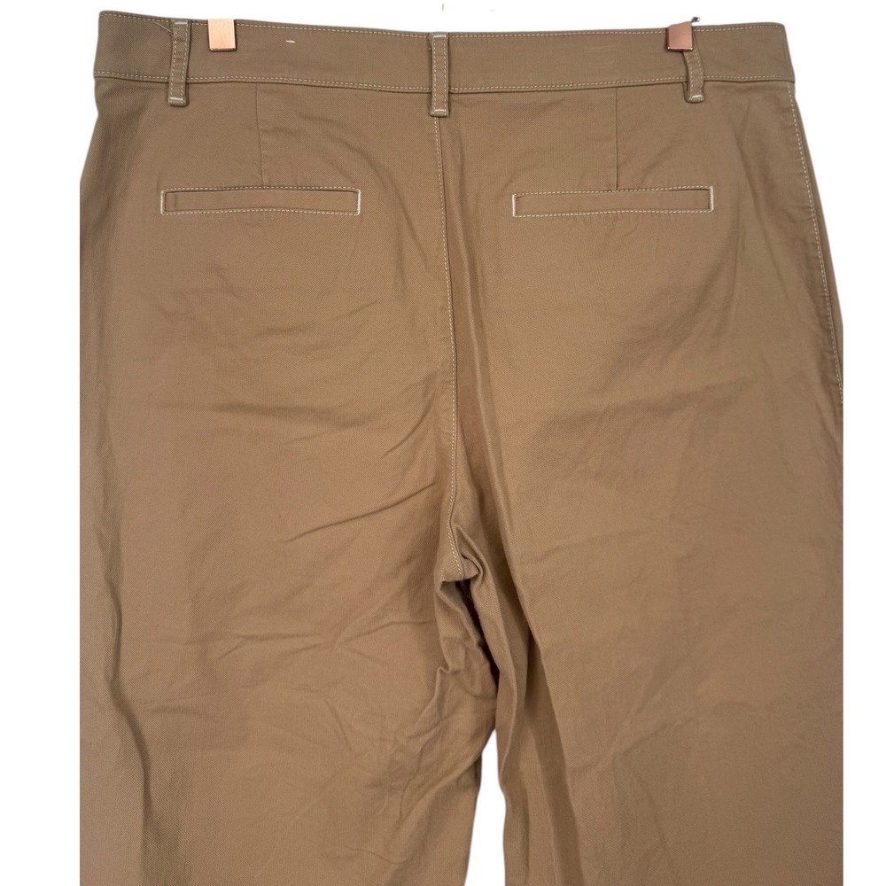 LOFT Womens Palmer Wide Leg Cropped Pants Tan Size 14P Neutral Preppy Casual - Picture 8 of 12